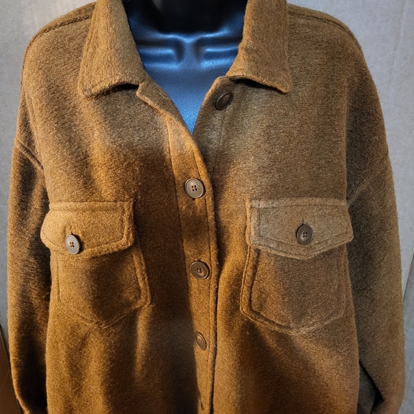 BLACK TAPE_ Dark Camel button up Shacket NWT sizes OX,1X & 3X - Picture 3 of 3